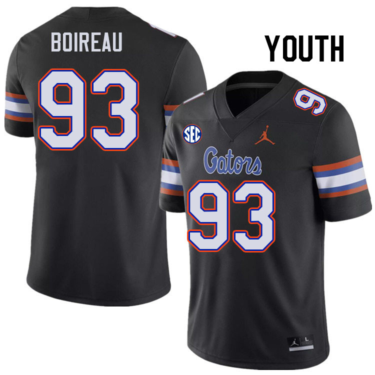 Youth #93 Michai Boireau Florida Gators College Football Jerseys Stitched-Black